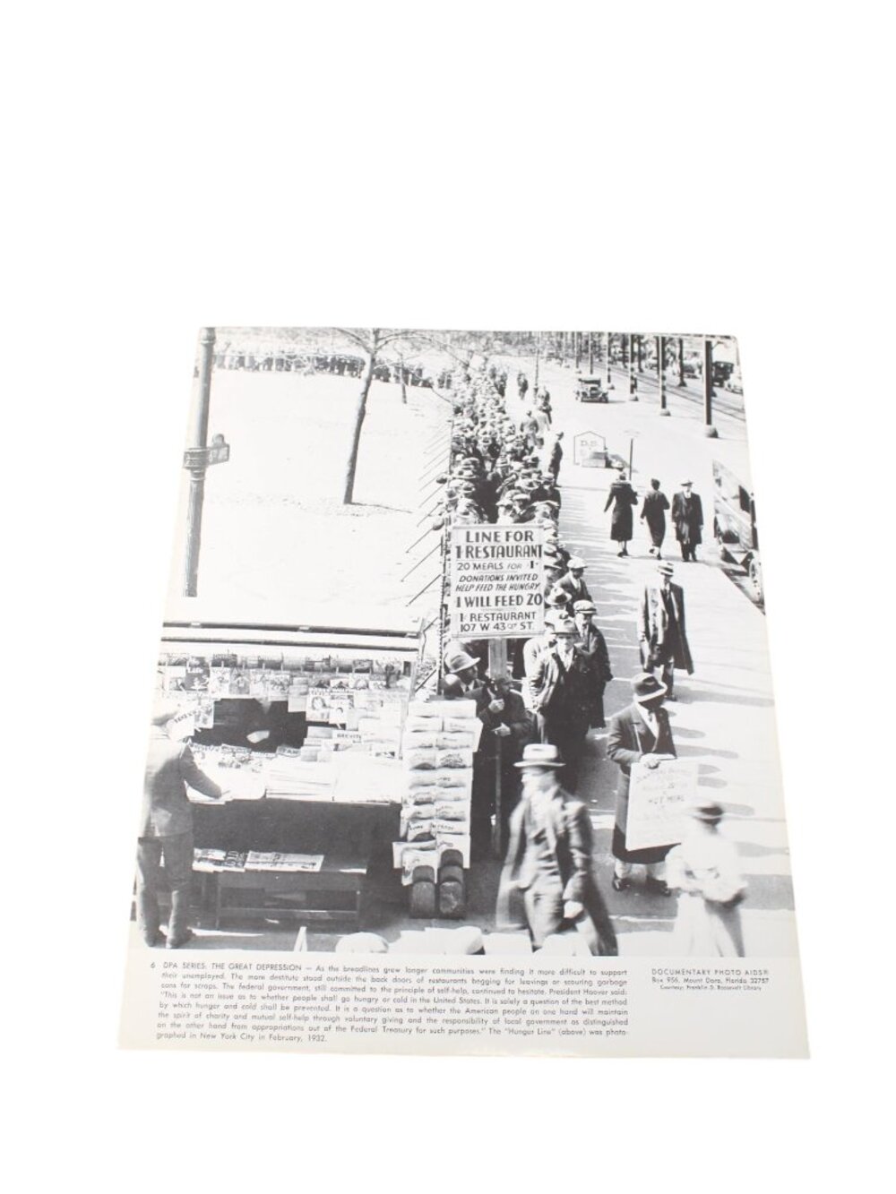 Great Depression Restaurant line Photo Repro Print DPA Series 94807